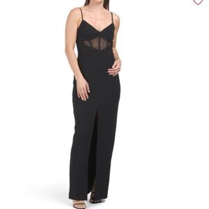 Adriana Papel NWT Size 2Elegant Black jumpsuit with Sheer Panels